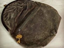 Load image into Gallery viewer, 1960’s vintage RUTH SALTZ Fold Over Clutch Purse Evening Bag Black Suede Leather Reptile Trim