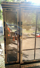 Load image into Gallery viewer, Rare Habersham Chinoiserie Display/China Cabinet/Hutch Lacquered /hand painted Asian vintage MCM