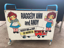 Load image into Gallery viewer, Vintage Raggedy Ann and Andy Toy and Moving Co. Rolling Toy Box by The Bobbs-Merrill Co. Inc.