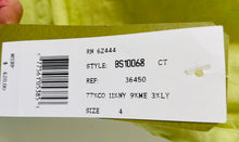 Load image into Gallery viewer, Nicole Miller Artelier pastel green figure flattering designer spring/summer dress.
