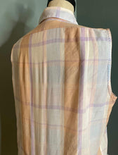 Load image into Gallery viewer, 70’s 1970’s Vintage Diane Von Furstenberg Cotton Sleeveless Plaid Button up shirt/top
