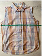 Load image into Gallery viewer, 70’s 1970’s Vintage Diane Von Furstenberg Cotton Sleeveless Plaid Button up shirt/top
