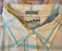 Load image into Gallery viewer, 70’s 1970’s Vintage Diane Von Furstenberg Cotton Sleeveless Plaid Button up shirt/top
