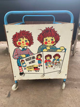 Load image into Gallery viewer, Vintage Raggedy Ann and Andy Toy and Moving Co. Rolling Toy Box by The Bobbs-Merrill Co. Inc.
