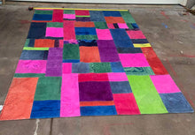 Load image into Gallery viewer, Gorgeous boho vintage mcm handmade 80 x118 one of a kind  area rug.
