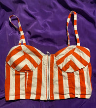 Load image into Gallery viewer, 80s/90s Awesome Striped Bustier Bieber Jenner Madonna By Vintage Designer
