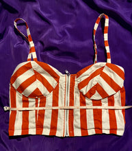 Load image into Gallery viewer, 80s/90s Awesome Striped Bustier Bieber Jenner Madonna By Vintage Designer
