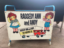 Load image into Gallery viewer, Vintage Raggedy Ann and Andy Toy and Moving Co. Rolling Toy Box by The Bobbs-Merrill Co. Inc.
